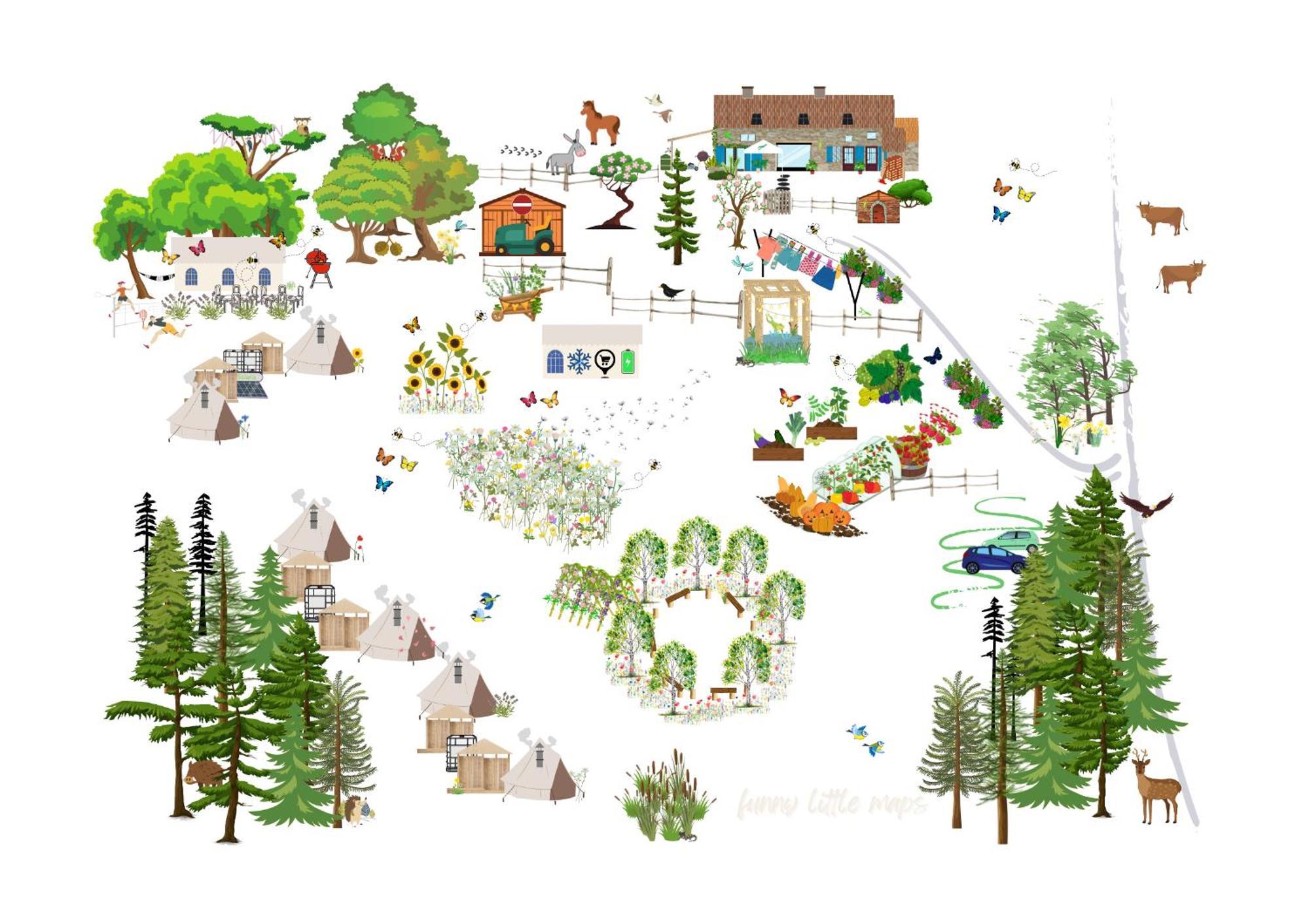 Au Pre Fleuri Eco Glamping Hotell Le Lindois Exteriör bild
